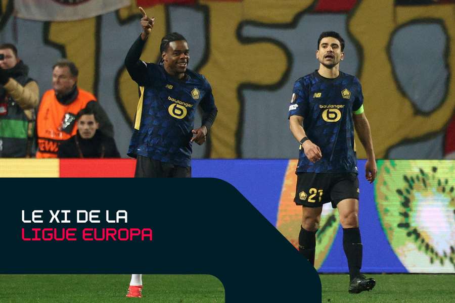 Benjamin André (à droite) du LOSC est en tête de l'équipe de la semaine en Europa League.