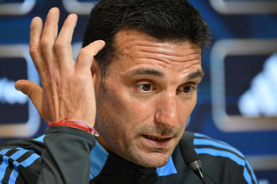 Scaloni, durante la rueda de prensa previa al duelo ante Chile
