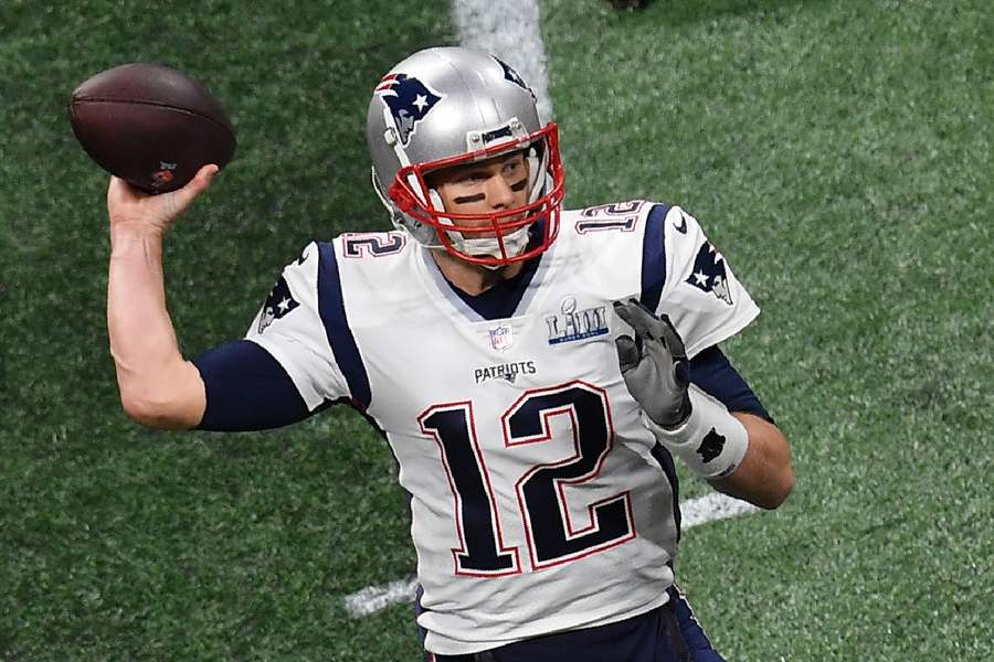 Tom Brady durante un partido con los Patriots