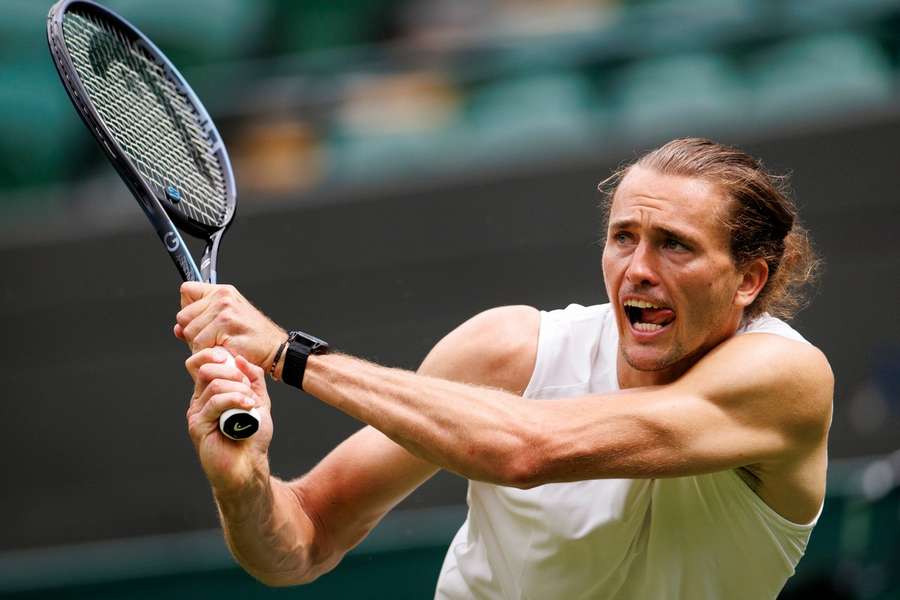 Zverev bei einer Trainingseinheit in Wimbledon