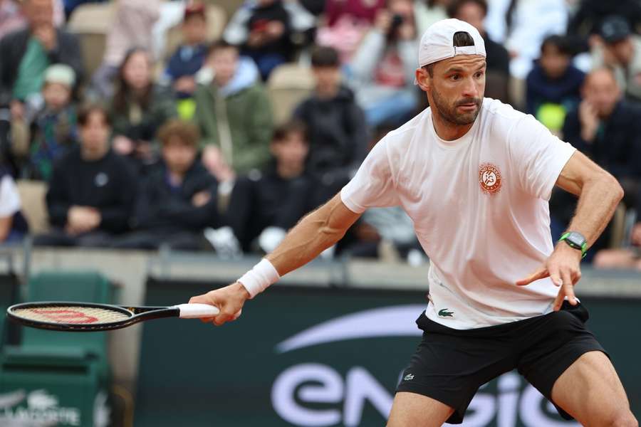 Grigor Dimitrov v boji o postup do dalšího kola.