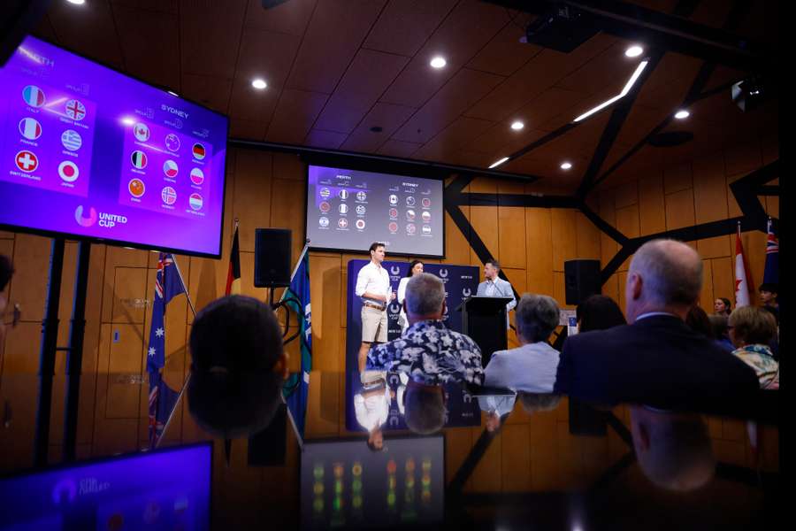 The United Cup draw in Perth, Australia. The United Cup draw in Perth, Australia.