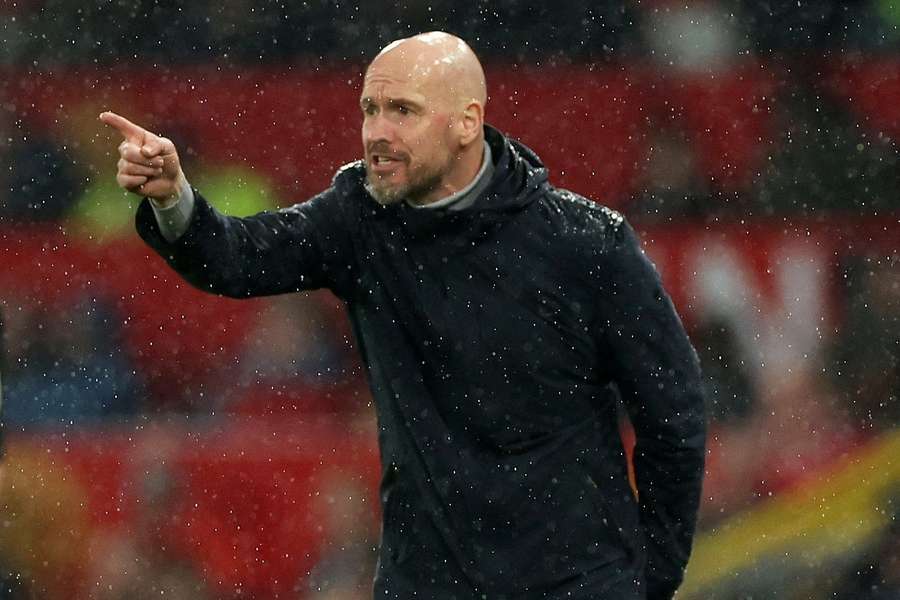Erik ten Hag on the touchline at Old Trafford