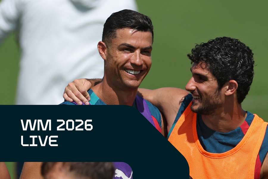 Cristiano Ronaldo (li.), hier mit Goncalo Guedes, ist heiß auf den WM-Start Cristiano Ronaldo (li.), hier mit Goncalo Guedes, ist heiß auf den WM-Start