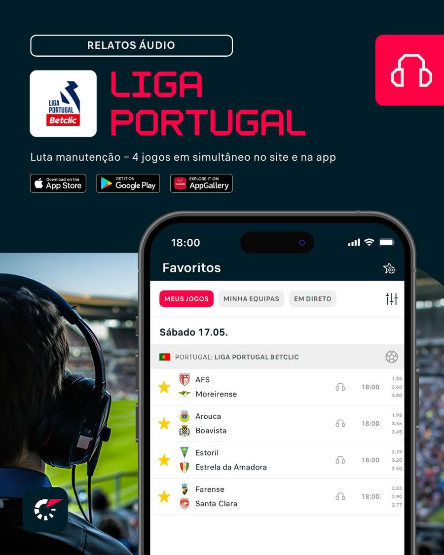 Ouça o relato no page ou na app