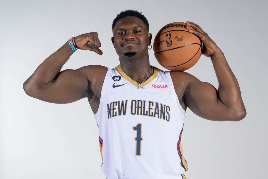 Zion Williamson mercredi lors du Media Day des Pelicans. 