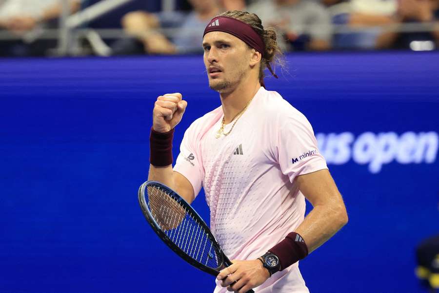 Zverev reacts during his second-round victory
