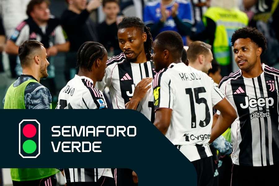 La Juventus festeggia un gol col Bologna