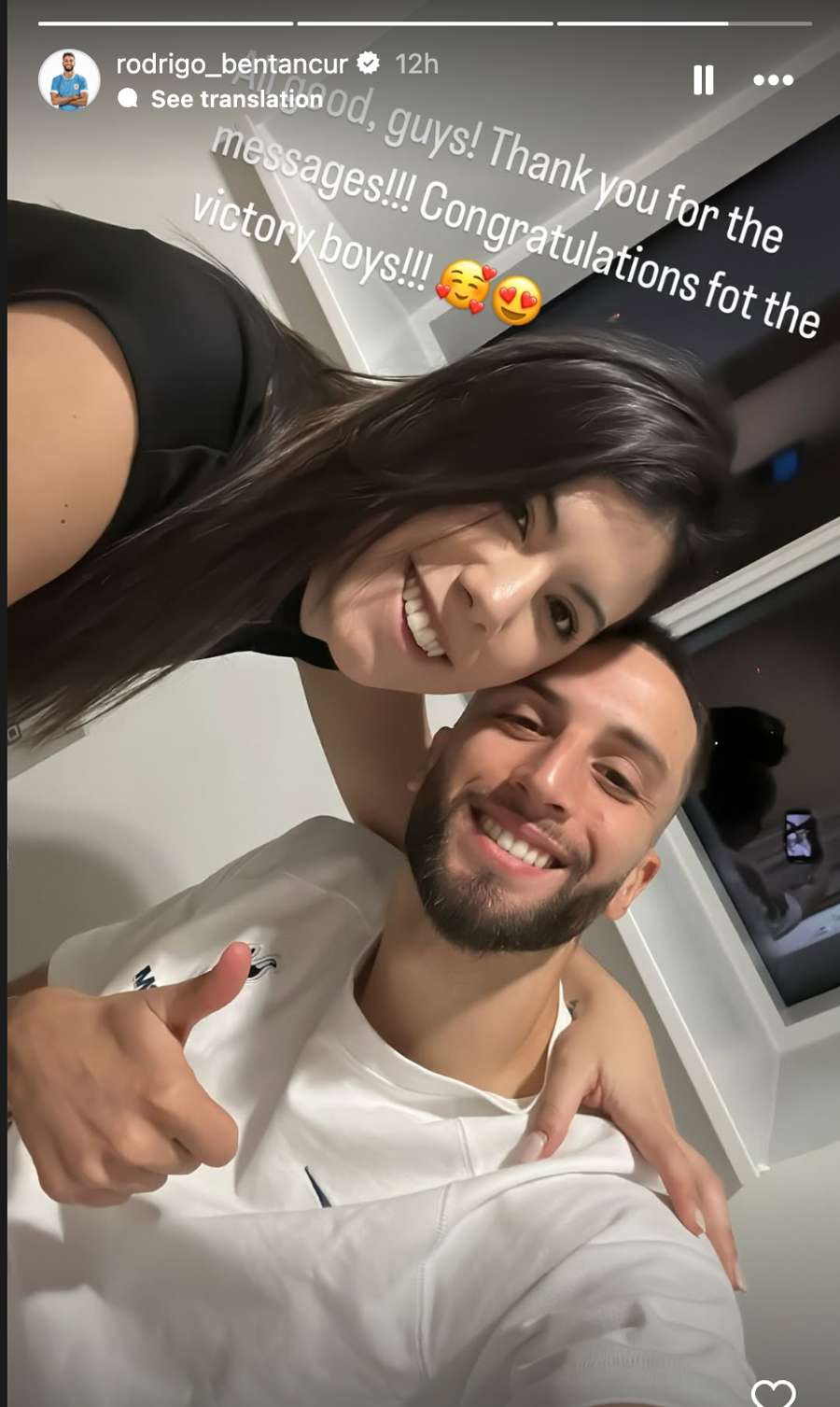 Il messaggio su Instagram di Bentancur