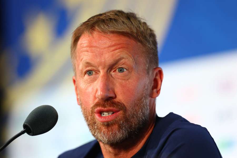 Sweden coach Graham Potter during his press conference Sweden coach Graham Potter during his press conference