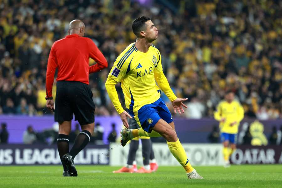 Cristiano Ronaldo celebra un gol con el Al Nassar