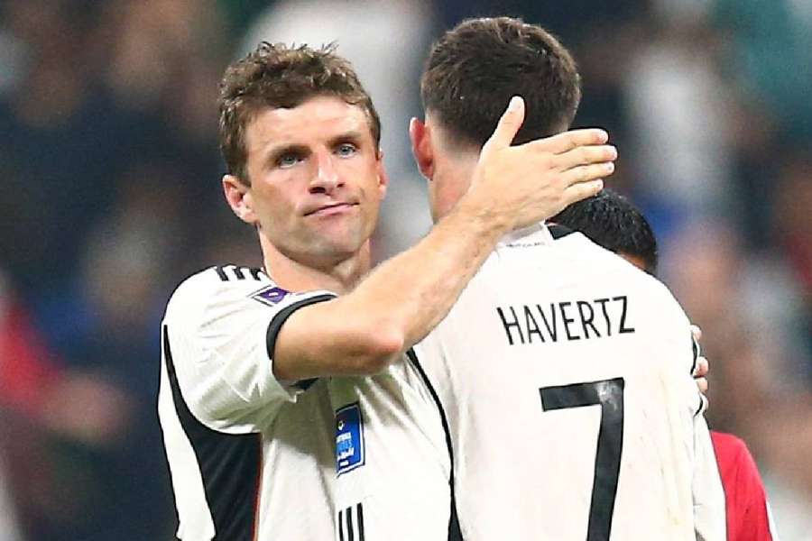 Thomas Muller și Kai Havertz, în timpul Cupei Mondiale 2022 din Qatar