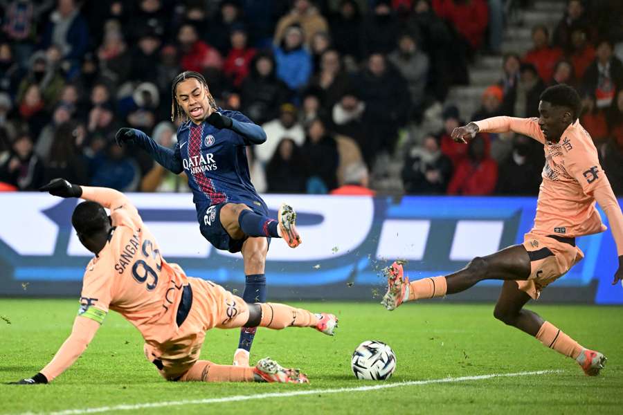Bradley Barcola scored PSG's third in the French capital