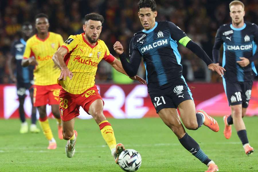 Thomasson et Aguerd lors du match aller. Thomasson et Aguerd lors du match aller.