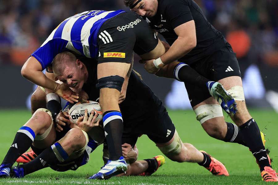 New Zealand's Anton Segner attempting to press forward against the Stormers this month. New Zealand's Anton Segner attempting to press forward against the Stormers this month.