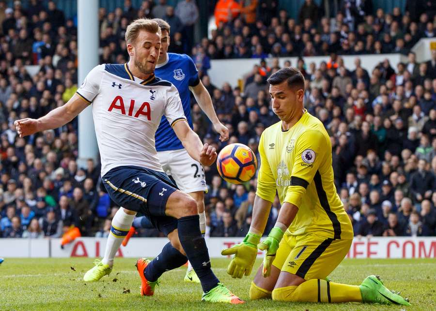 Durante un partido contra el Tottenham Durante un partido contra el Tottenham