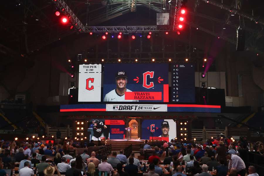 The Cleveland Guardians select Travis Bazzana with the first pick during the first round of the MLB Draft at Cowtown Coliseum