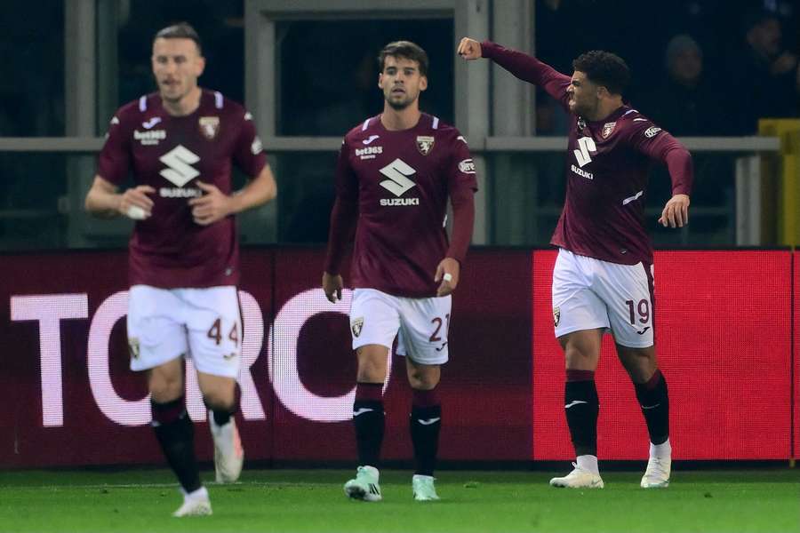 La célébration des joueurs du Torino