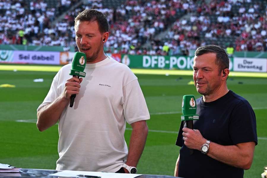 Matthäus (r.) und Nagelsmann (l.) beim Finale des DFB-Pokals Matthäus (r.) und Nagelsmann (l.) beim Finale des DFB-Pokals