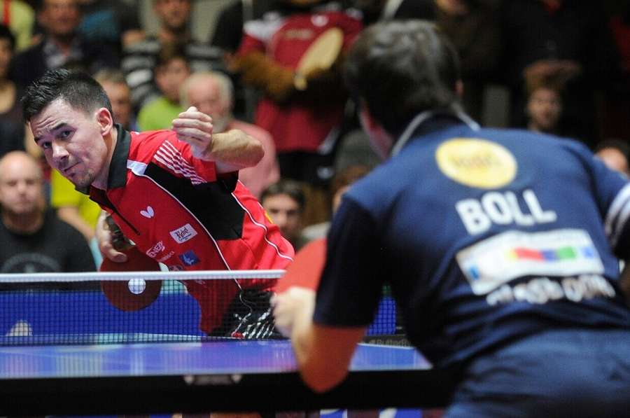 Timo Boll (re.) ist noch nicht in Bestform