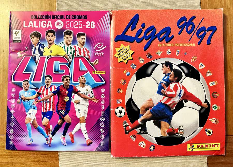 Comparativa de álbumes Panini LaLiga 2025/26 y 1996/97