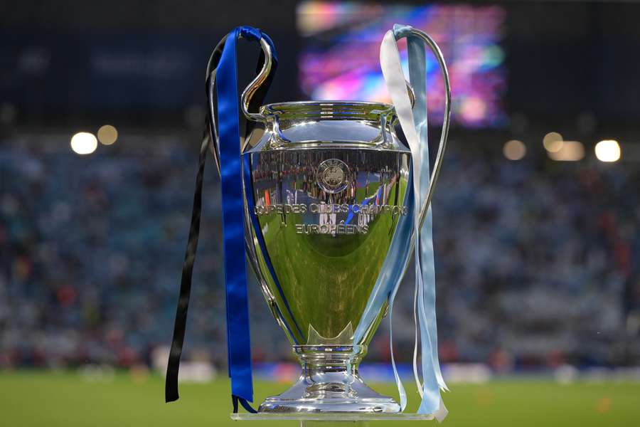 The Champions League trophy is presented prior to kick-off