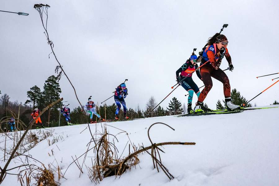 Die Biathlon-Damen in Antholz