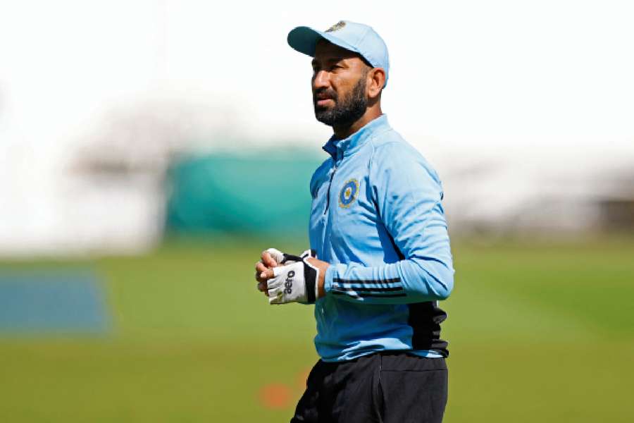 Pujara in action for India