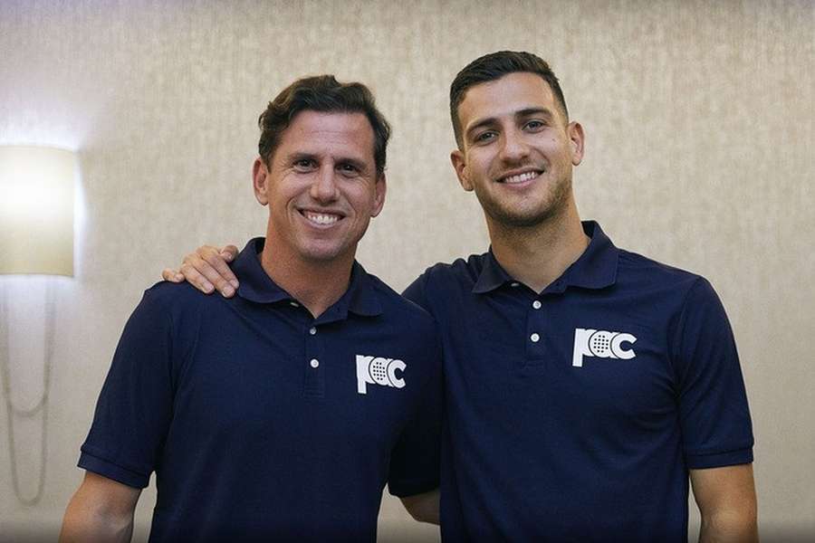 Diogo Dalot esteve com Paquito Navarro na inauguração do Padel Athletic Club
