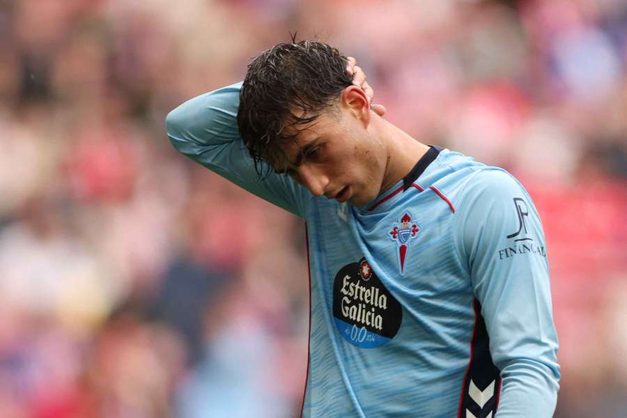 Javi Rodríguez, en el partido ante el Atleti