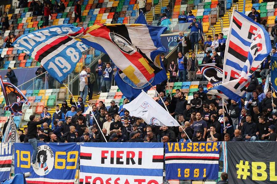 De meegereisde supporters van Sampdoria