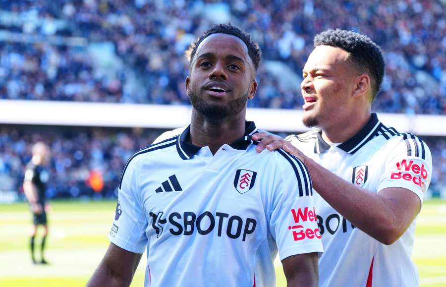 Fulham's Ryan Sessegnon celebrates making it 1-1 v Liverpool on Sunday April 6, 2025. Fulham's Ryan Sessegnon celebrates making it 1-1 v Liverpool on Sunday April 6, 2025.