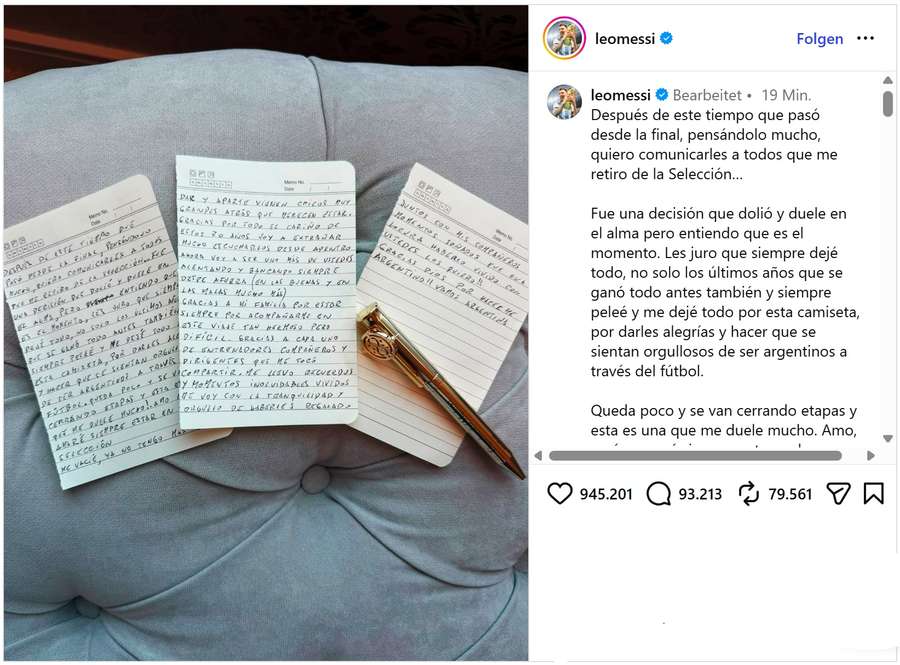 Der Originalpost von Messi Der Originalpost von Messi