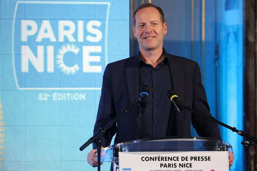 Christian Prudhomme, le directeur du Tour de France, durant la conférence de presse du Paris-Nice ce mardi. 