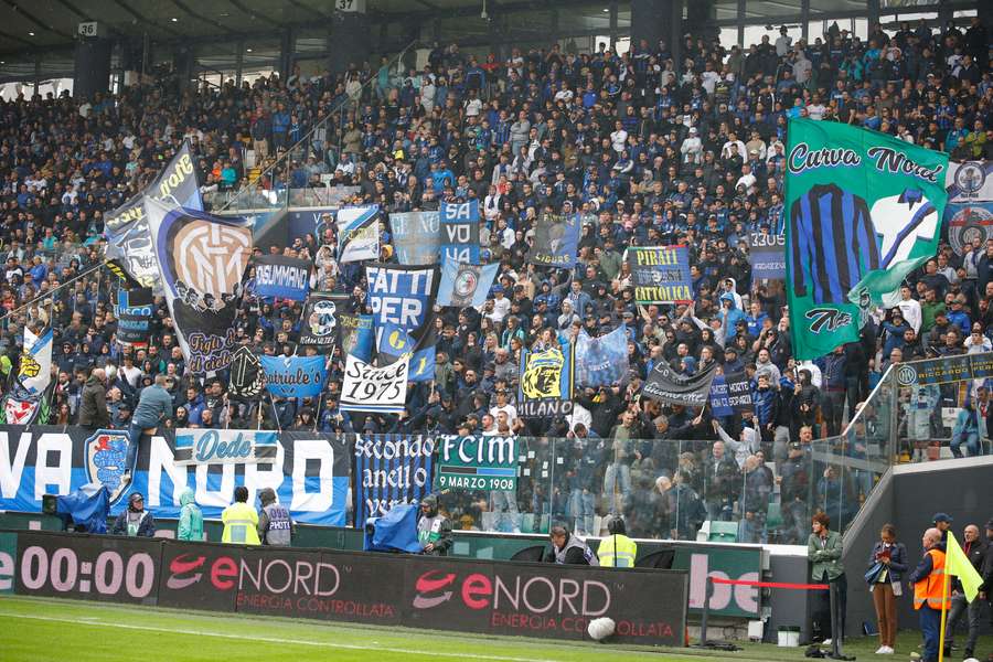 Les ultras de l'Inter en déplacement chez l'Udinese ce week-end.