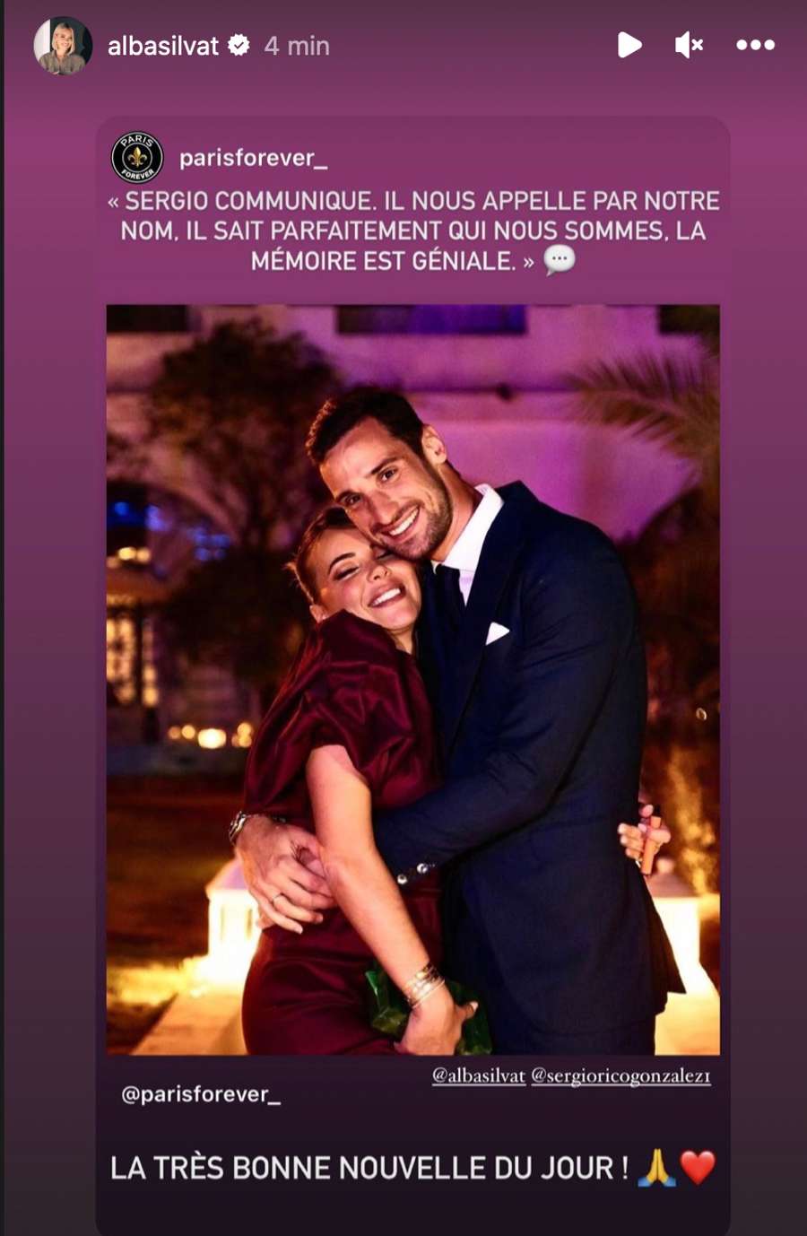 Story da esposa do goleiro do PSG