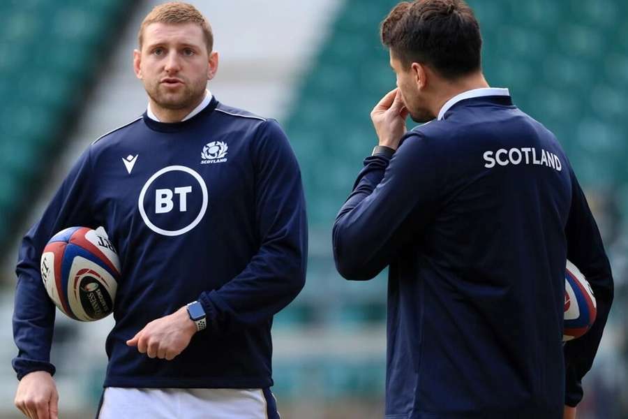 Fly-half Finn Russell (L) has been left out of Scotland's squad for the Autumn Nations Series