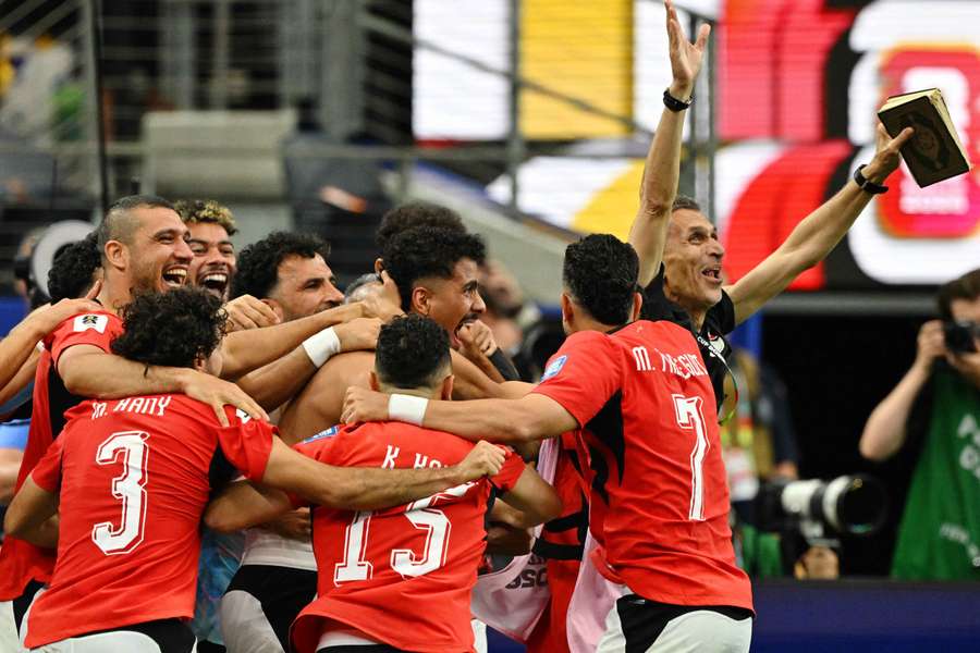 Egypt celebrate after beating Australia