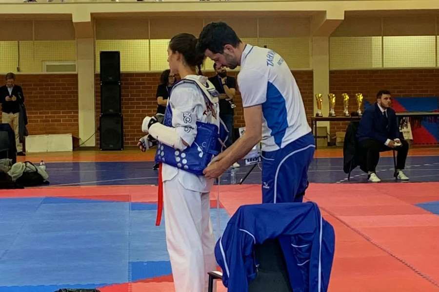 Maísa Monteiro com o treinador Maísa Monteiro com o treinador