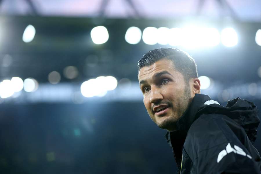 Borussia Dortmund coach Nuri Sahin looks on ahead of kick-off