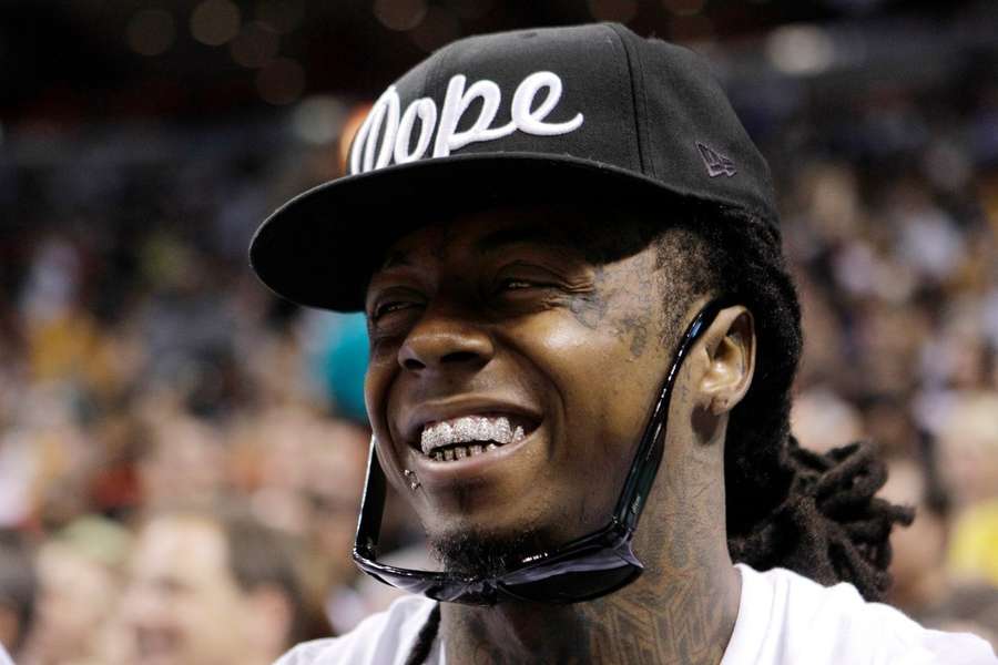 Lil' Wayne is vaak te vinden bij sportevenementen