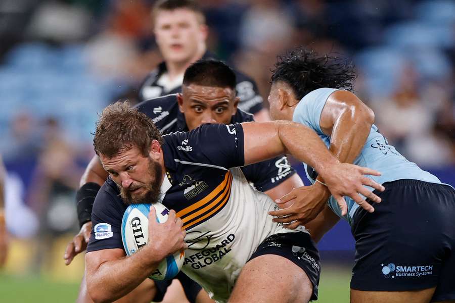 James Slipper attempts to break a tackle during the Brumbies' Super Rugby loss to the Waratahs.