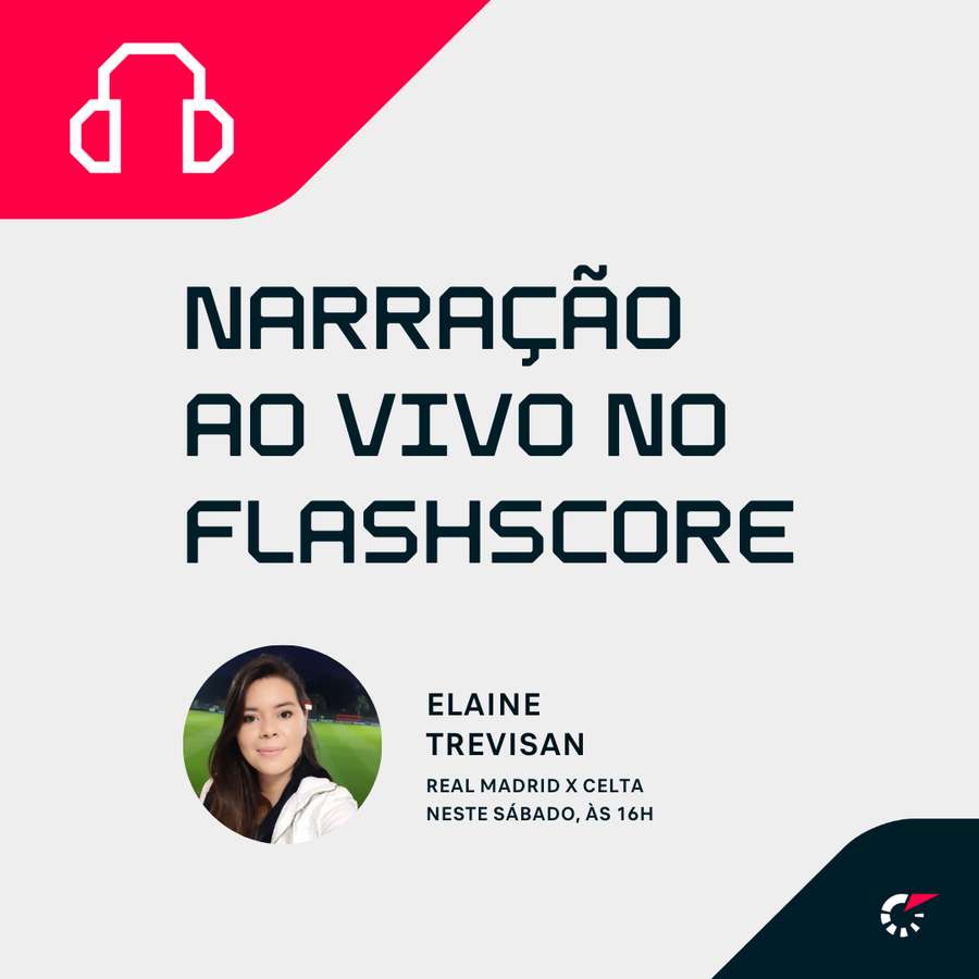 Flashscore transmite jogo do Real com narração ao vivo