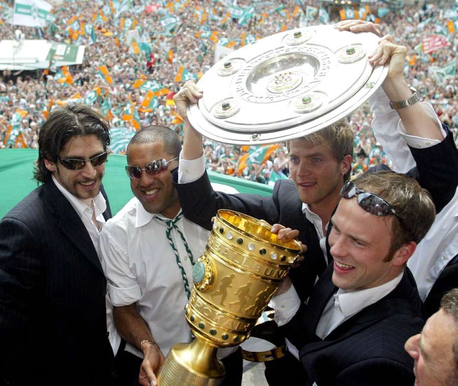 Mit Torjäger Ailton stürmte Bremen 2004 zum Double Mit Torjäger Ailton stürmte Bremen 2004 zum Double