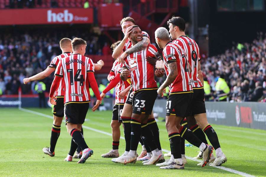 Sheffield United's Tyrese Campbell celebrates