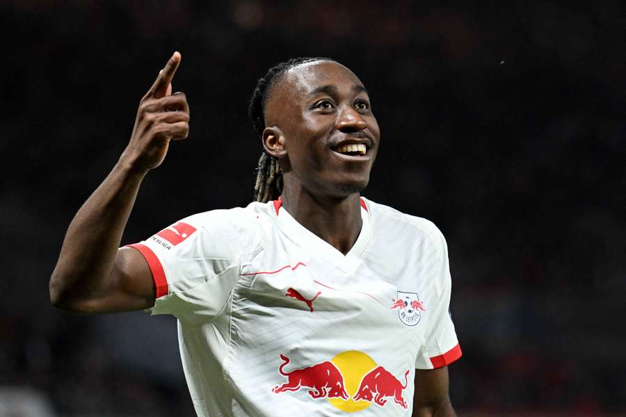 L'esultanza di Diomandé col Lipsia