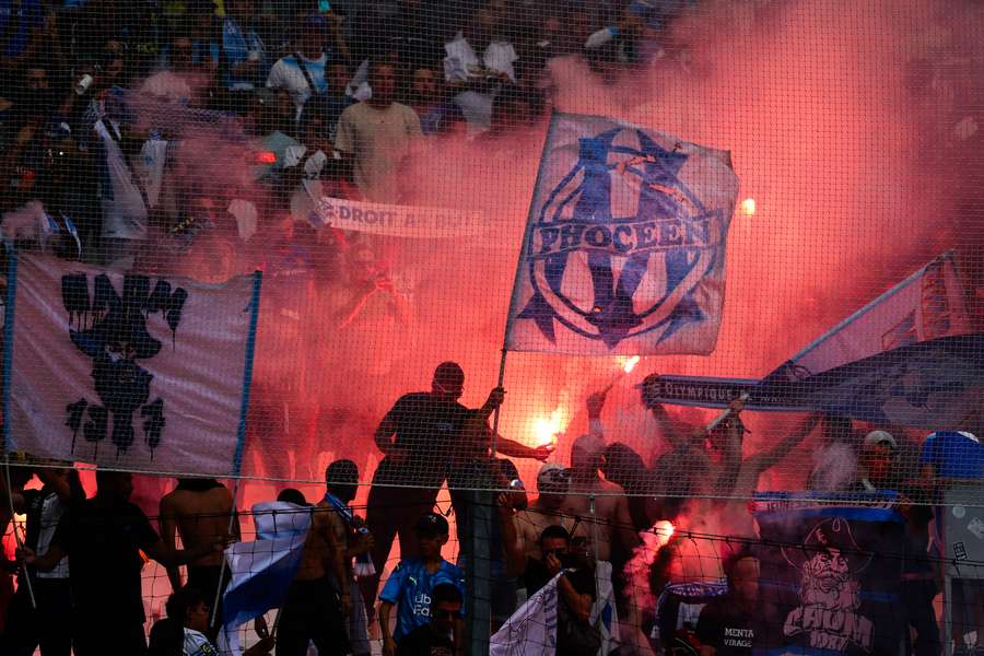 Los radicales del Marsella, durante el último partido.
