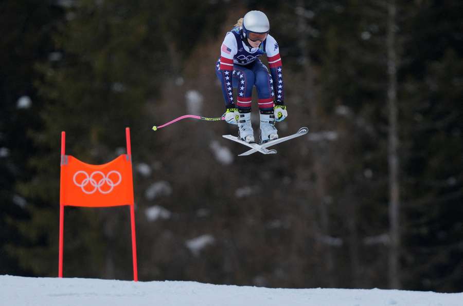 Vonn, en pleno entrenamiento