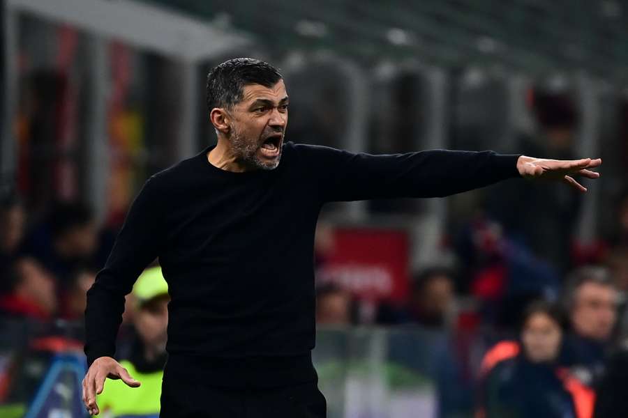 AC Milan coach Sergio Conceicao in his first match as Serie A coach.
