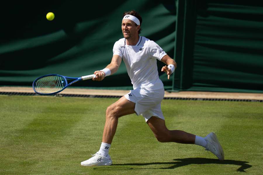 Casper Ruud in action at Wimbledon